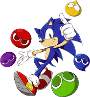 Artwork for the 20th anniversary of Sonic and Puyo Puyo