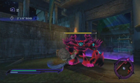 A Red Titan in Jungle Joyride Night Act IV: Heavenly Ruins in the Wii version of the game