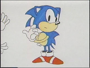 Una imagen coloreada del diseño final de Sonic.