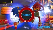 Sonic y el avatar femenino iniciando el doble turbo.