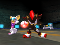 Shadow and Rouge after defeating Black Doom in GUN Fortress.