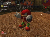 Knuckles sporting the Shovel Claws, from Sonic Adventure 2
