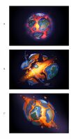 Concept of the planet breaking apart due to Dark Gaia. From Massive Black.