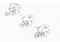 Sketch frames for the promotional animation of Sonic the Hedgehog 10th Anniversary.