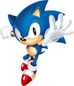 Sonic before the Chaos incident, from Sonic Origins.