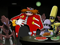 Many Metarex troopers on a party with Eggman