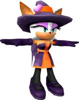 Sonic Runners Halloween Rouge in-game model