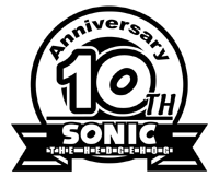 Sonic the Hedgehog 10th Anniversary (black and white)