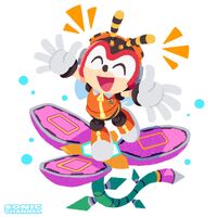 Charmy Bee exiting a Warp Flower. (Sonic Heroes)