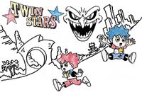 Early draft of "Twin Stars", the game that would eventually evolve into Sonic the Hedgehog. Art by Naoto Ohshima.