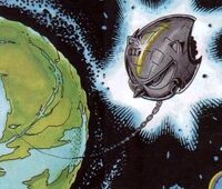 The , having been colonised by the Metallix, from . Art by .