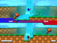 Gameplay of Sonic and Shadow in Sonic Rivals Dash.