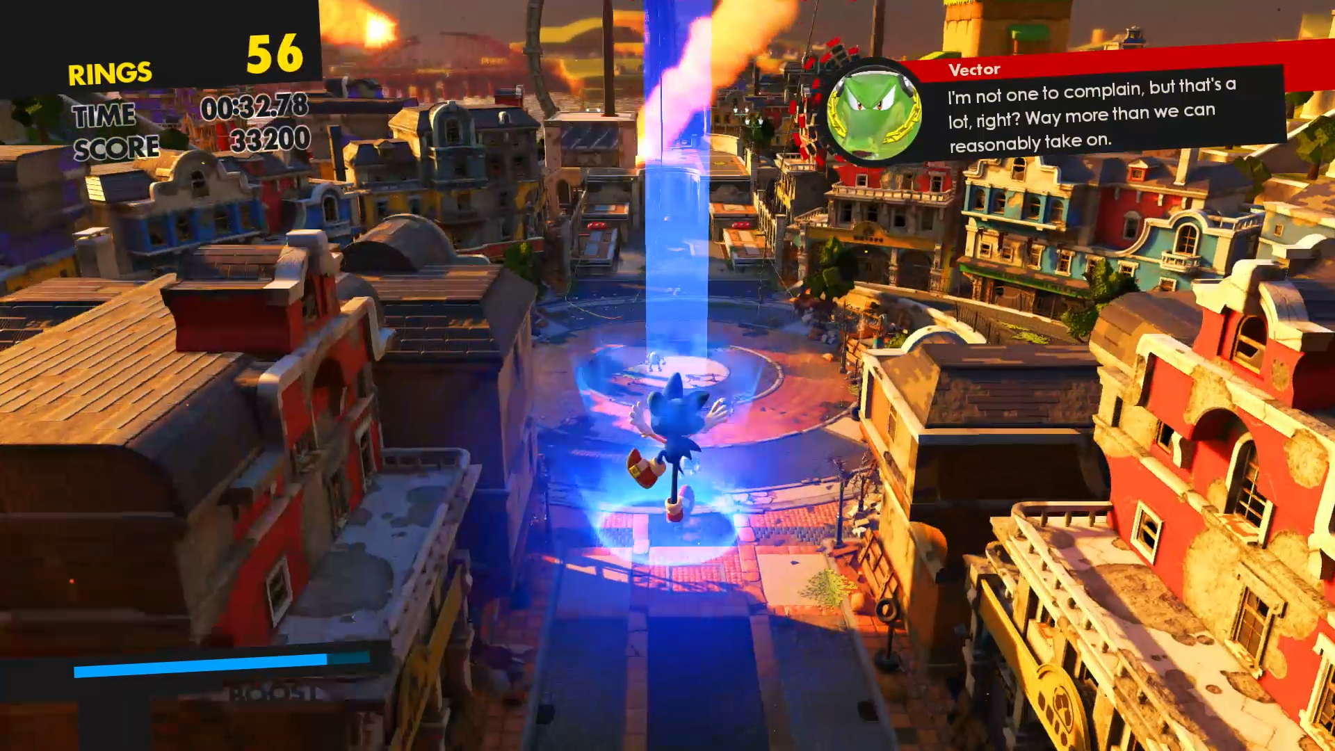 sonic forces stomp while air boosting