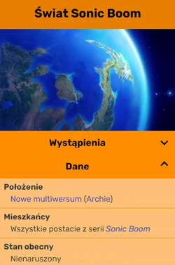 Przykład treści ekskluzywnych dla komiksów  w infoboksie artykułu .