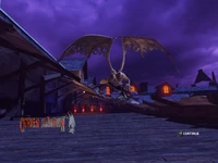 Hangedman perched on the roof of the mansion