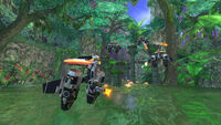 The swamp with floating Egg Flyers, from Sonic the Hedgehog (2006).