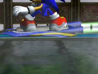 Sonic riding the Blue Star II.