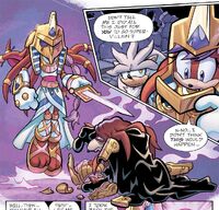 Knuckles loses his powers to , from .