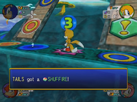 Tails receiving a Shuffire.