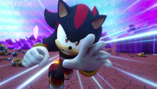 Shadow utilizing the small jets on his Air Shoes, from Sonic Prime.