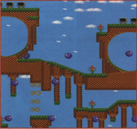 From a German article about "Sonic Chaos II"[1] that shows a large piece of Great Turquoise Zone's original level structure. This part of the Zone is not featured in the final game.