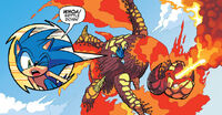 Ifrit battles Sonic