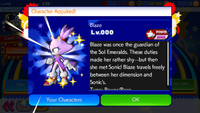 Sonic Runners Blaze unlocked