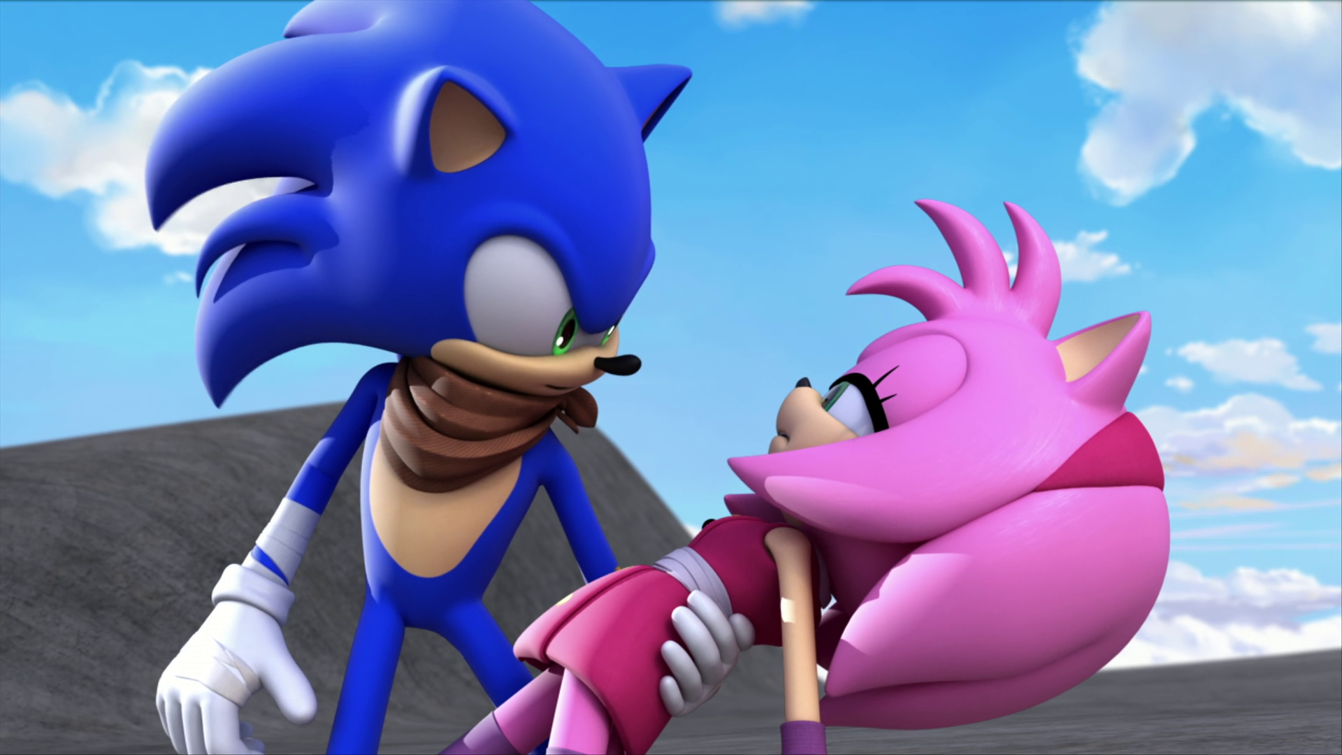 I created a SonAmy Boom AU where Sonic loses his leg in an accident, but  Amy is the only one certified to care for Sonic until he is healed!  👀🩷💙And Sonic has