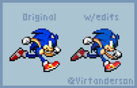 Sonic sprite comparison for cover B. Art by Aaron Hammerstrom.