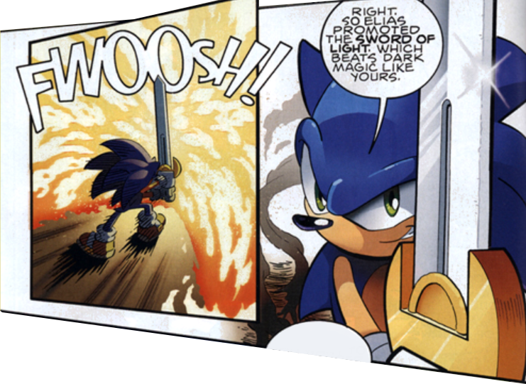 sonic the hedgehog with a sword