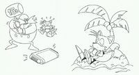 A manual illustration from Sonic the Hedgehog 2, by Yasushi Yamaguchi.