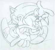 Final sketch of Sonic the Hedgehog.