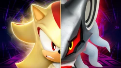 A promotional banner featuring Super Shadow and Infinite.