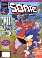 Sonic the Comic #105 (June 1997). Art by Nigel Dobbyn.
