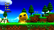 Zazz throwing the Moon Mech in Windy Hill Zone 4 in the Wii U version of Sonic Lost World.