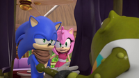 Sonic and Amy talking to Og