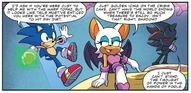 Rouge and Shadow meet with Sonic, from .