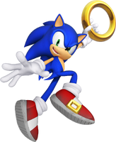 Sonic the Hedgehog holding a Ring