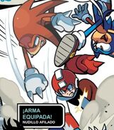 Mega Man usando el Sharp Knuckle.