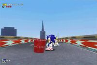 Unused trash can in Speed Highway and some sort of daytime texture