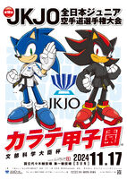 Ambassador artwork for the 'Minister of Education, Culture, Sports, Science and Technology Cup 18th JKJO all Japan Junior Karate Championship'. Art by Yuji Uekawa.