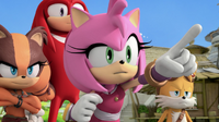 Amy pointing