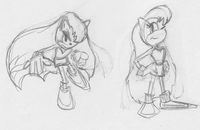 Original sketches intended for Sonic Mars.