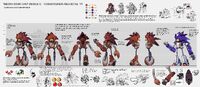 Model sheet of Mecha Sonic, without the cape, by Nathalie Fourdraine