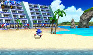 Classic Sonic in Emerald Coast. Notice the Beach Resort in the background.