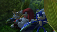 Team Sonic in hiding