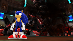 Sonic beating Eggman..