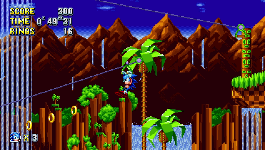 Beta Green Hill Zone Act 2 Zipline [Sonic Mania] [Mods]