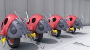 A row of deactivated Motobugs