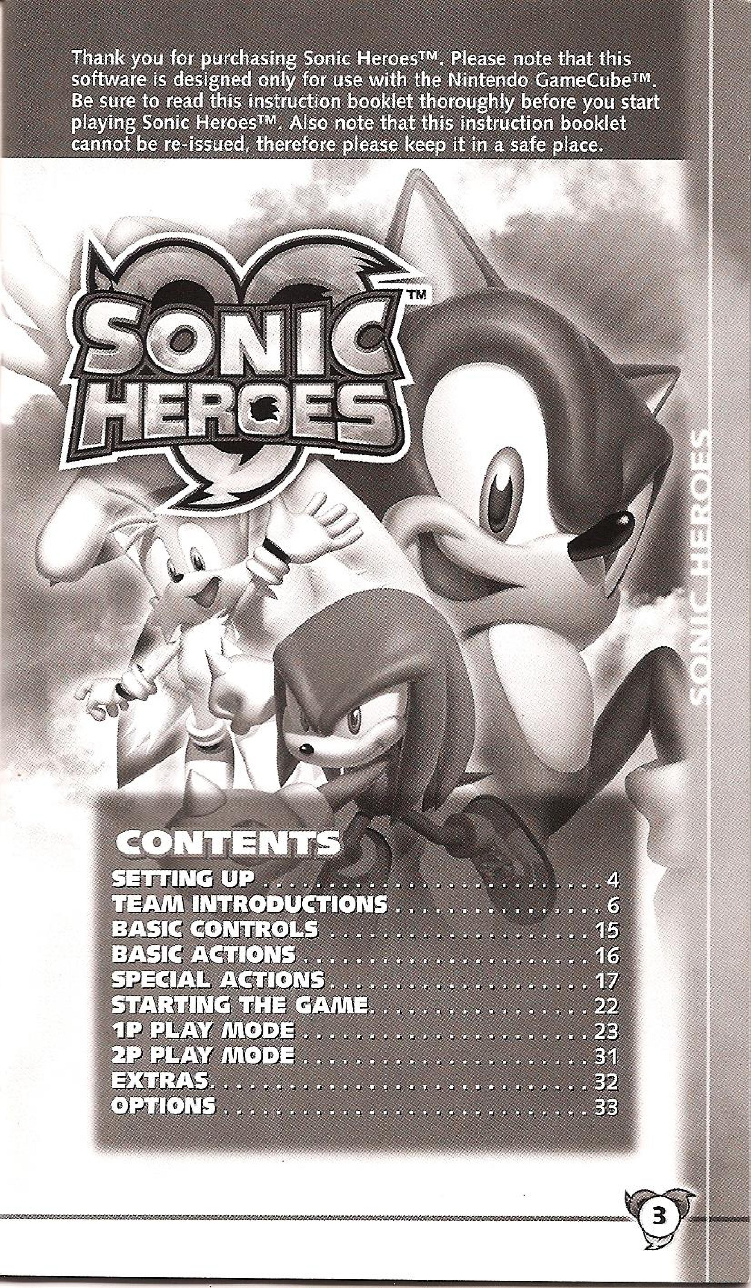 sonic heroes manual